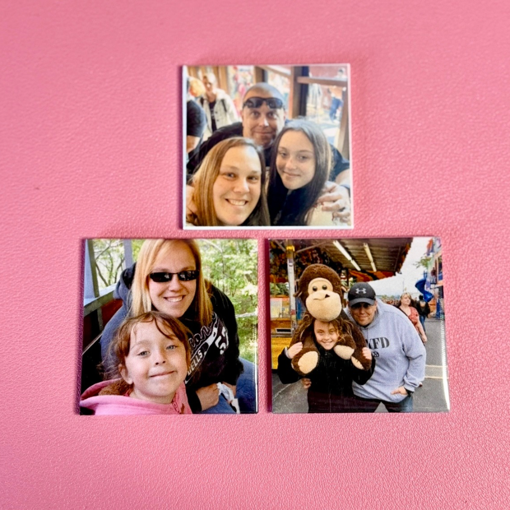 Custom Photo Magnet Set – 3 Personalized 2”x2” Magnets with Your Favorite Photos