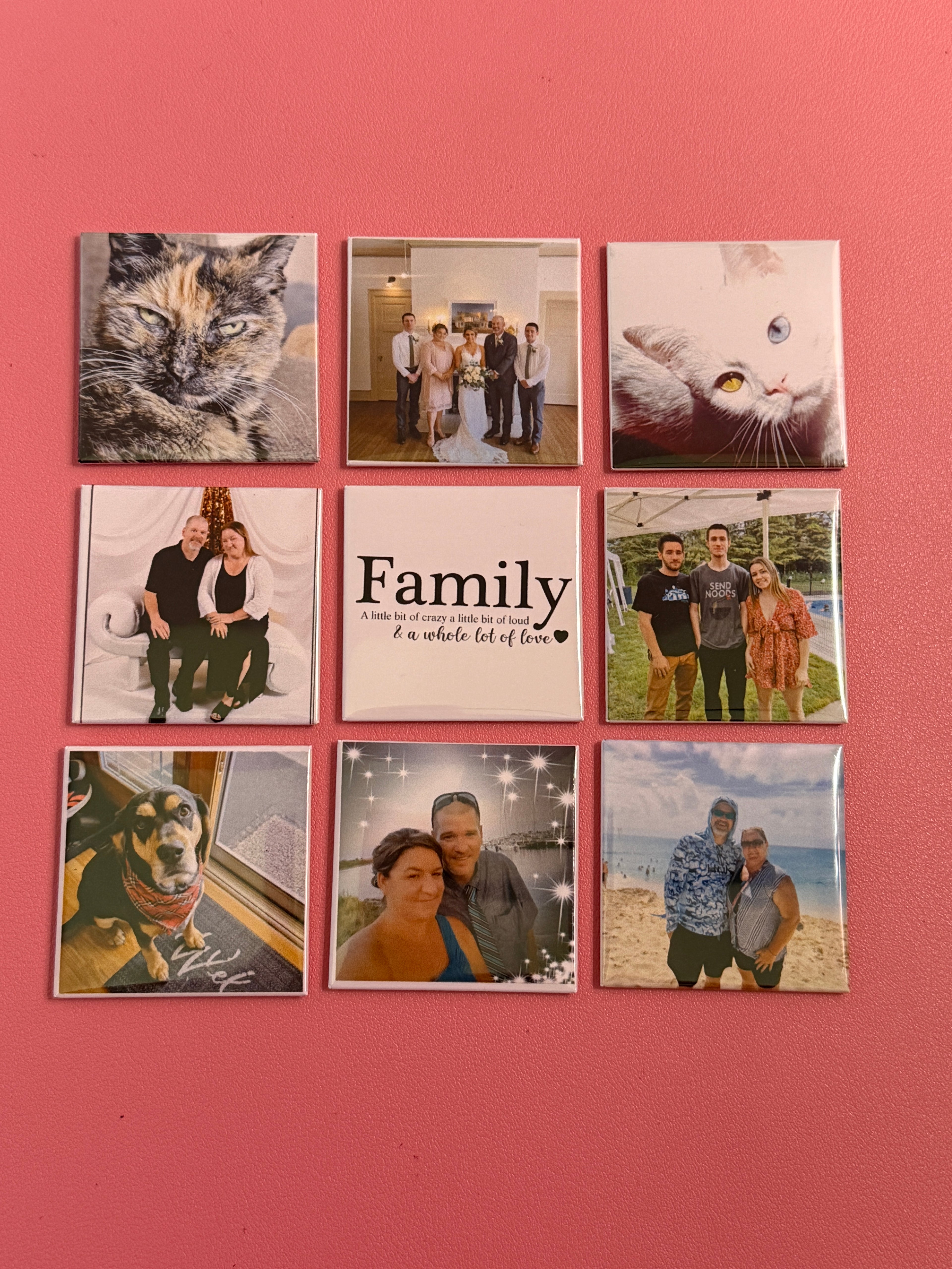 Custom Photo Magnet Set – 50 Personalized 2”x2” Magnets with Your Favorite Photos