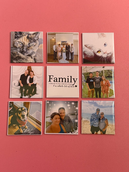 Custom Photo Magnet Set – 50 Personalized 2”x2” Magnets with Your Favorite Photos