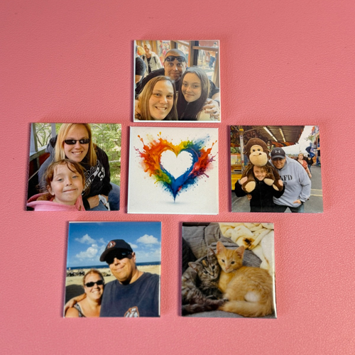 Custom Photo Magnet Set – 6 Personalized 2”x2” Magnets with Your Favorite Photos