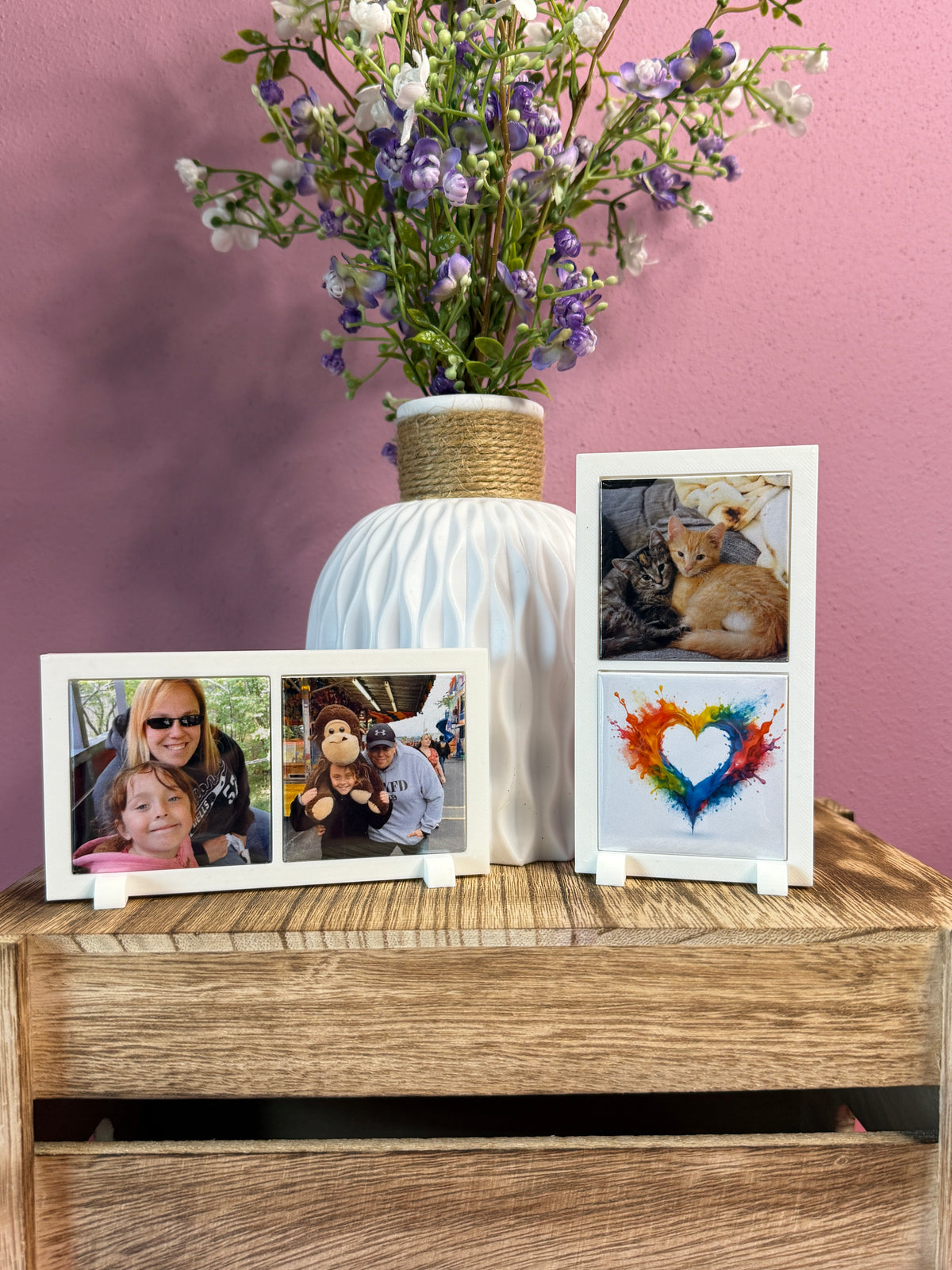 Custom Photo Magnet Frame (Double): Includes Two (2) 2"x2" Personalized Magnet