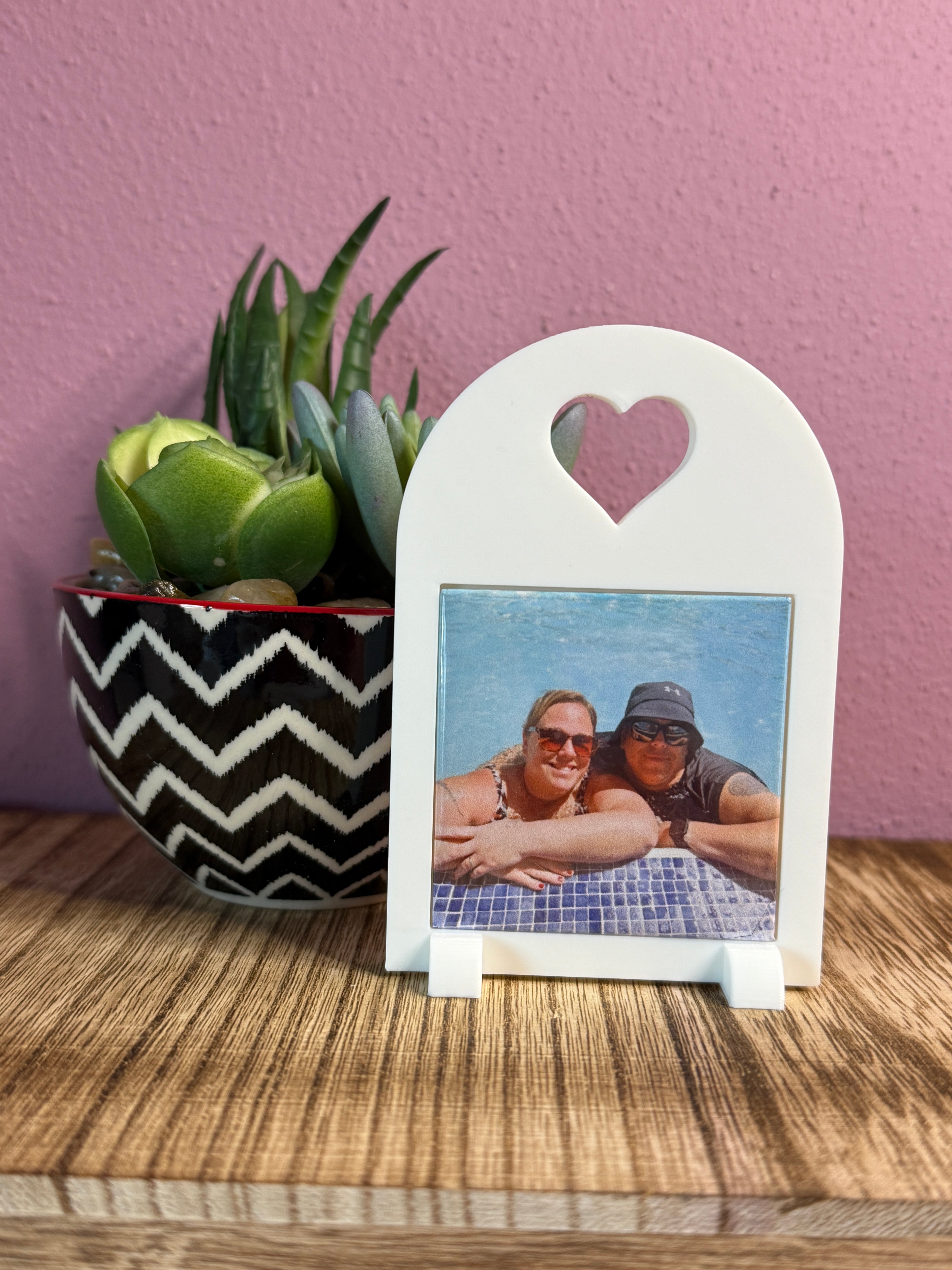 Custom Photo Magnet Frame (Heart): Includes one (1) 2"x2" Personalized Magnet
