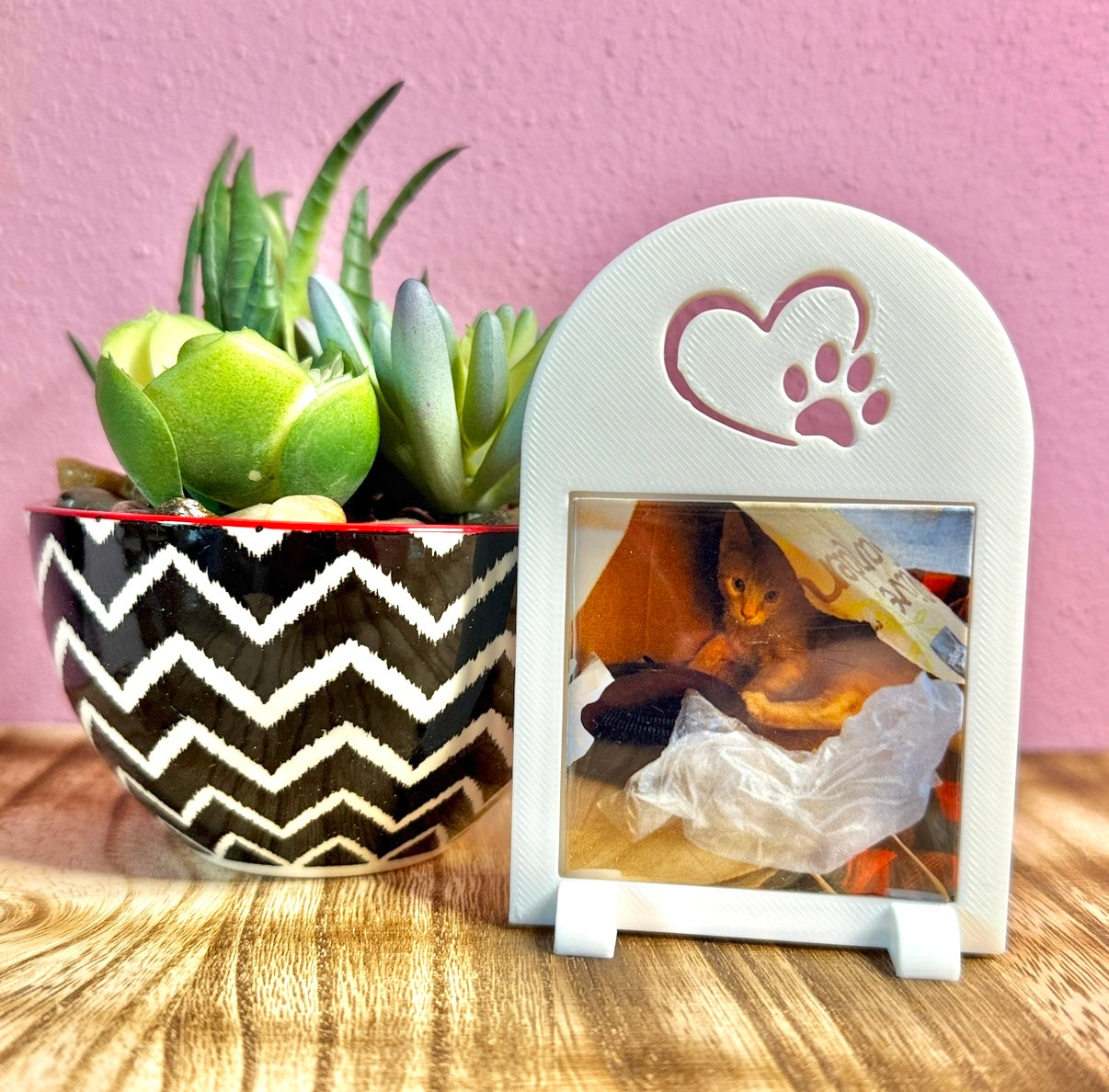 Custom Photo Magnet Frame (Paw): Includes One (1) 2"x2" Personalized Magnet